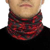 دستمال سر و گردن کوهنوردی اسکارف زمستانی خز دار ( مشکی - قرمز )