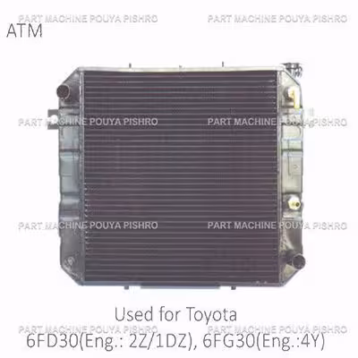رادیاتور لیفتراک تویوتا مدل Toyota 6FD30(Eng.: 2Z/1DZ), 6FG30 Eng.:4Y