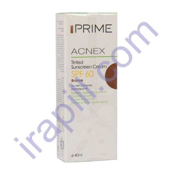 کرم ضدآفتاب رنگی SPF 60 فاقد چربی برنز پریم 40 میلی لیتر