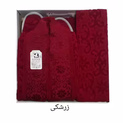 سرویس حوله پالتویی 4 تکه کلبک طرح گل برجسته کد d88 سایز 125
