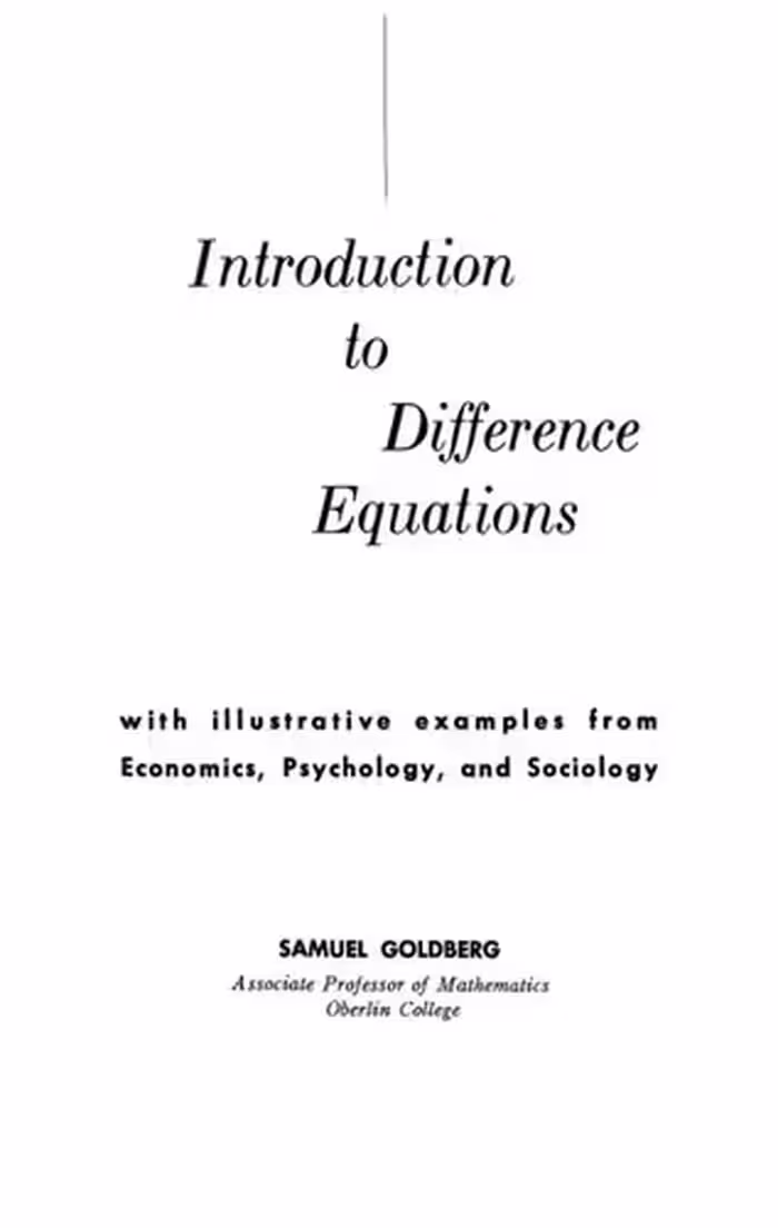 خرید و دانلود نسخه کامل کتاب Introduction to Difference Equations