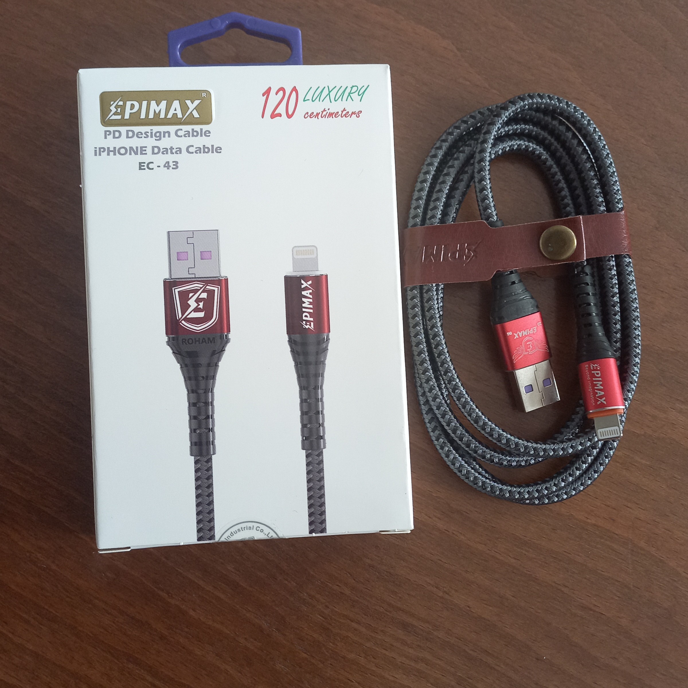 کابل شارژ آیفون، طول 120 سانتیمتر، جنس بدنه کابل نخ، با دوام، کیفیت عالی 