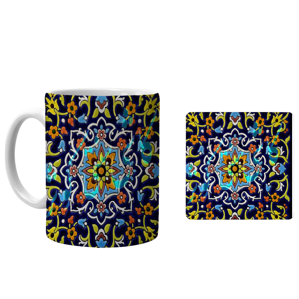 ماگ طرح سنتی اسلیمی xs7 به همراه زیرلیوانی