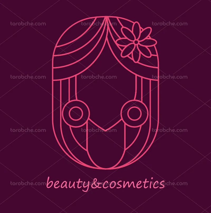 وکتور لوگو سالن زیبایی صورتی | گرافیک با طعم تربچه