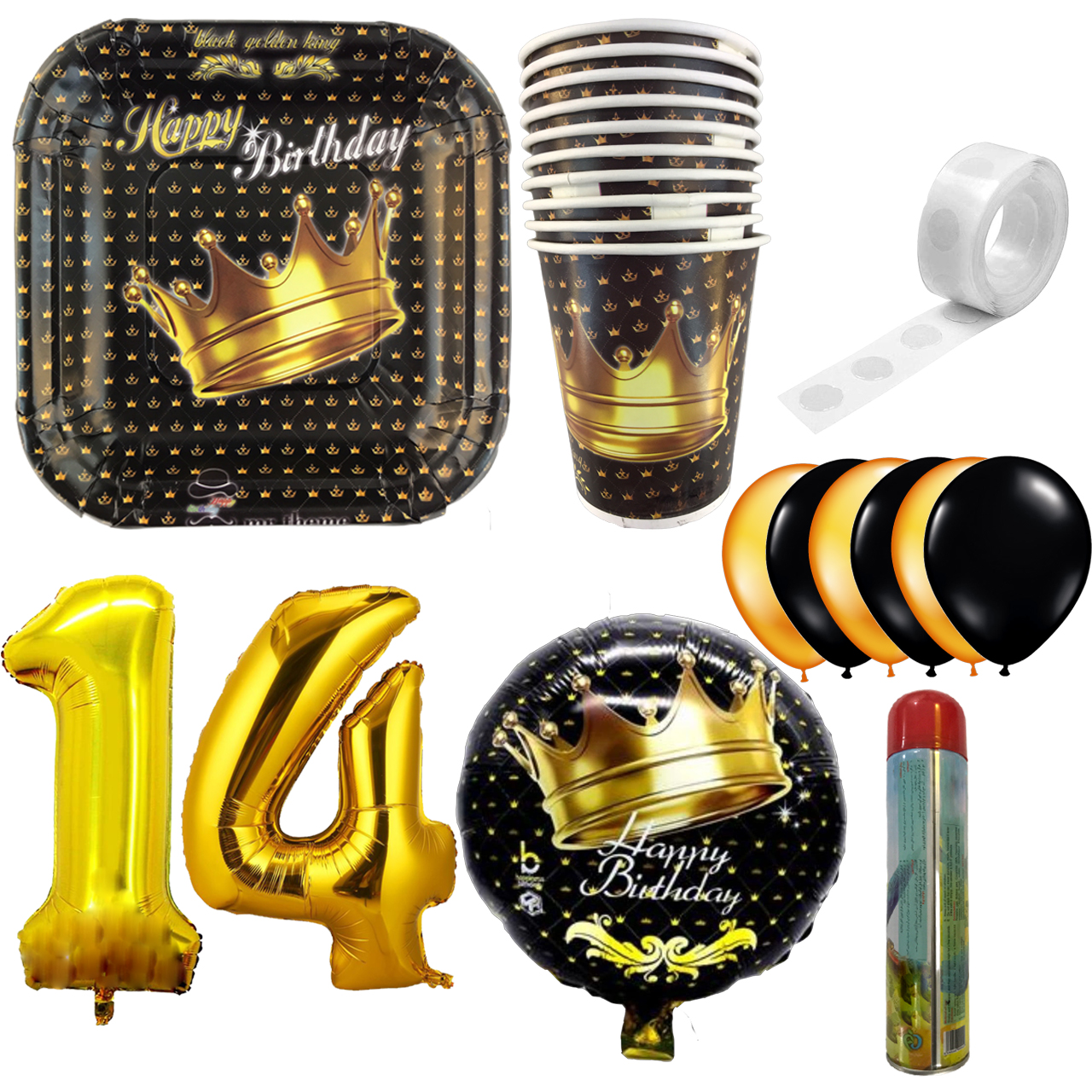 مجموعه 30 عددی تم تولد مستر تم طرح تاج کینگ کد 14