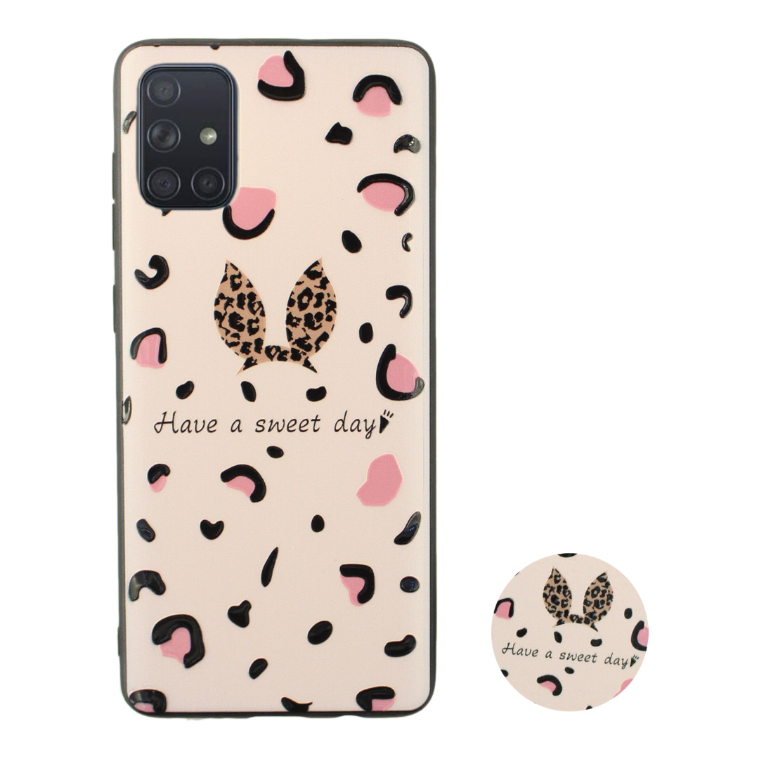 کاور مدل rabbit مناسب برای گوشی موبایل سامسونگ Galaxy A71 به همراه پاپ سوکت 