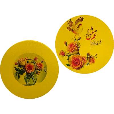 بشقاب دیوارکوب سفالی مدل شعر عاشقانه کد 10 مجموعه 2 عددی