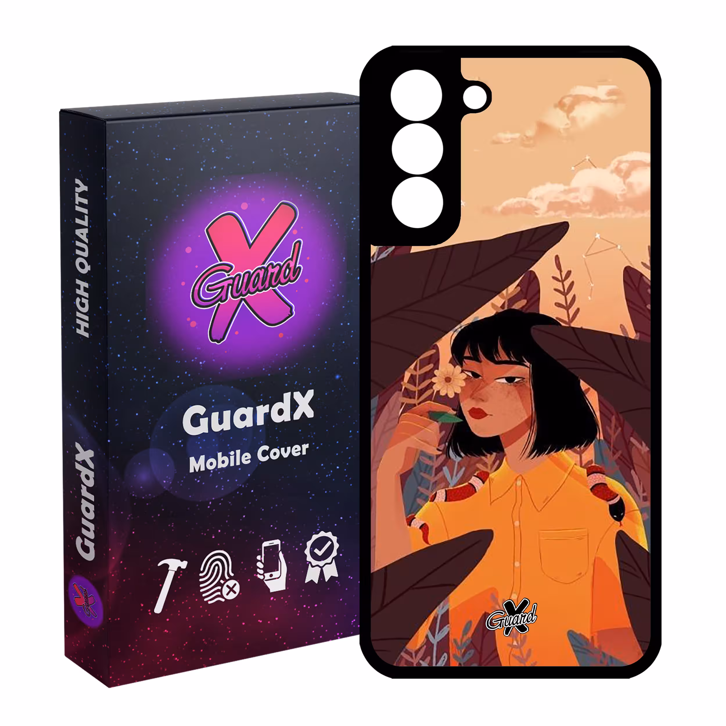کاور گارد ایکس طرح Girl مدل Glass10327 مناسب برای گوشی موبایل سامسونگ Galaxy S21