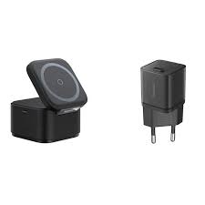 استند و شارژر وایرلس مگ سیف بیسوس Baseus BS-W531 MagPro P10264100121 توان 15 وات با شارژ اپل واچ