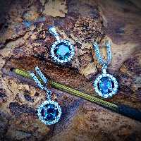 نیم ست نقره زنانه طرح جواهر با نگین الکساندریت هفت رنگ 