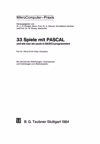 خرید و دانلود نسخه کامل کتاب 33 Spiele mit PASCAL und wie man sie (auch in BASIC) programmiert