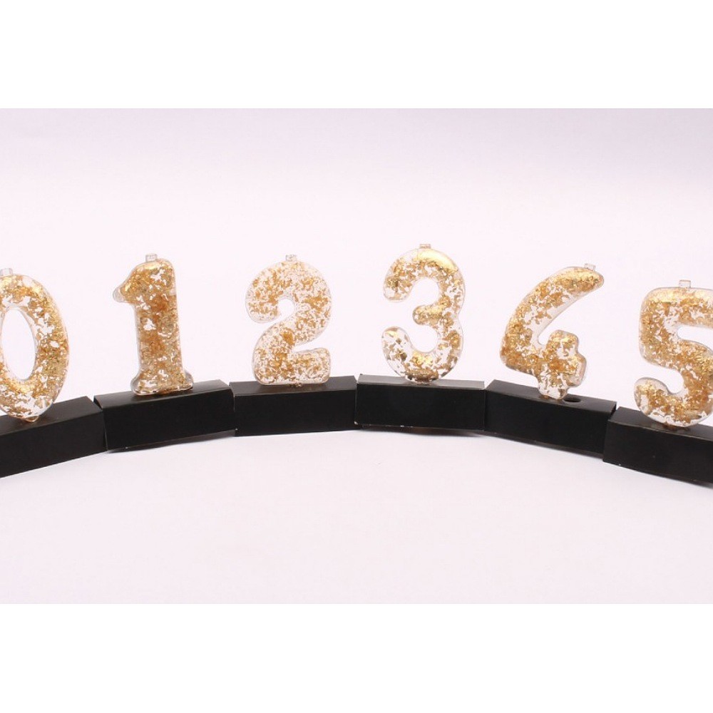 شمع اعداد کروم طلایی (همه اعداد موجوده )