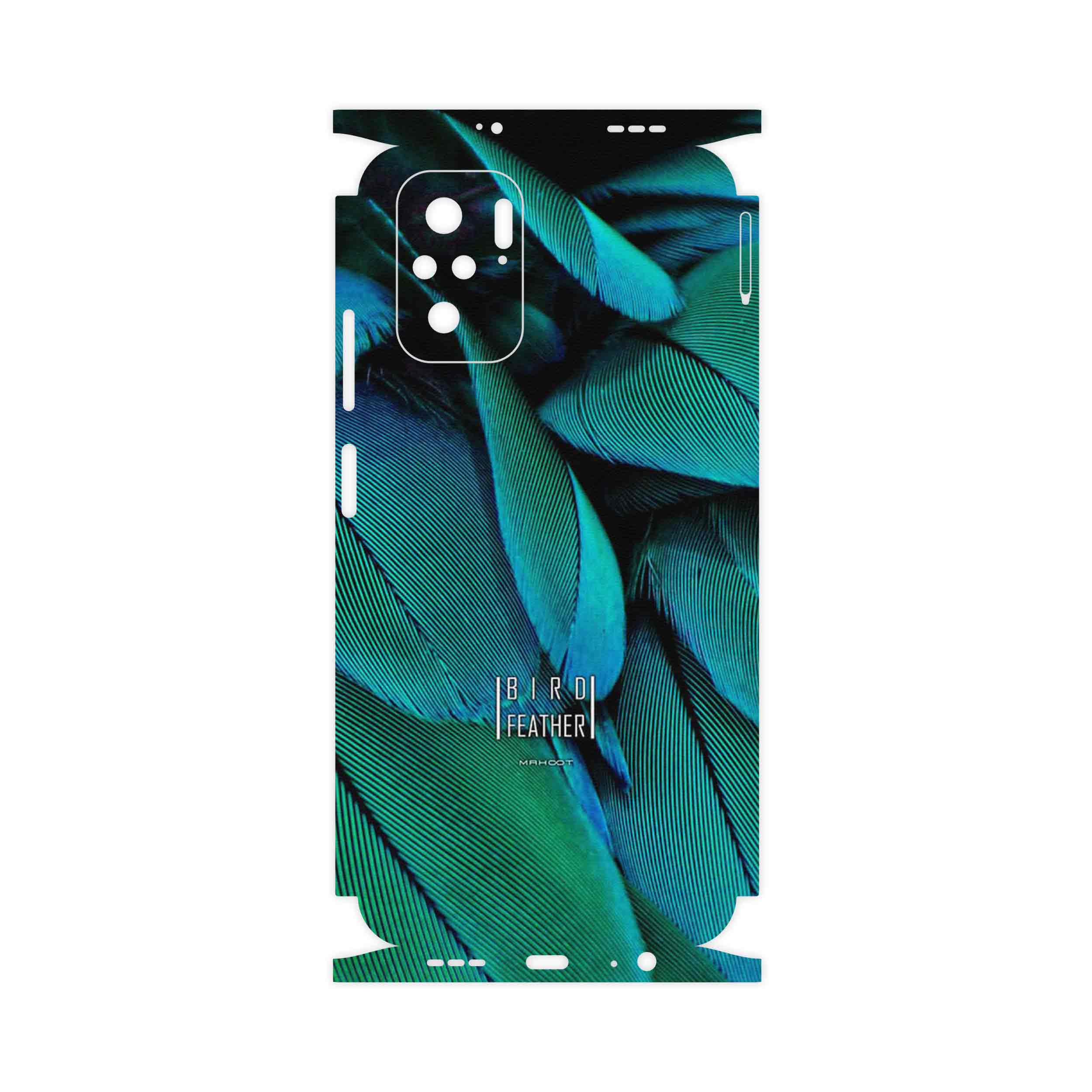 برچسب پوششی ماهوت مدل Green Feather-FullSkin مناسب برای گوشی موبایل شیائومی Poco M5s