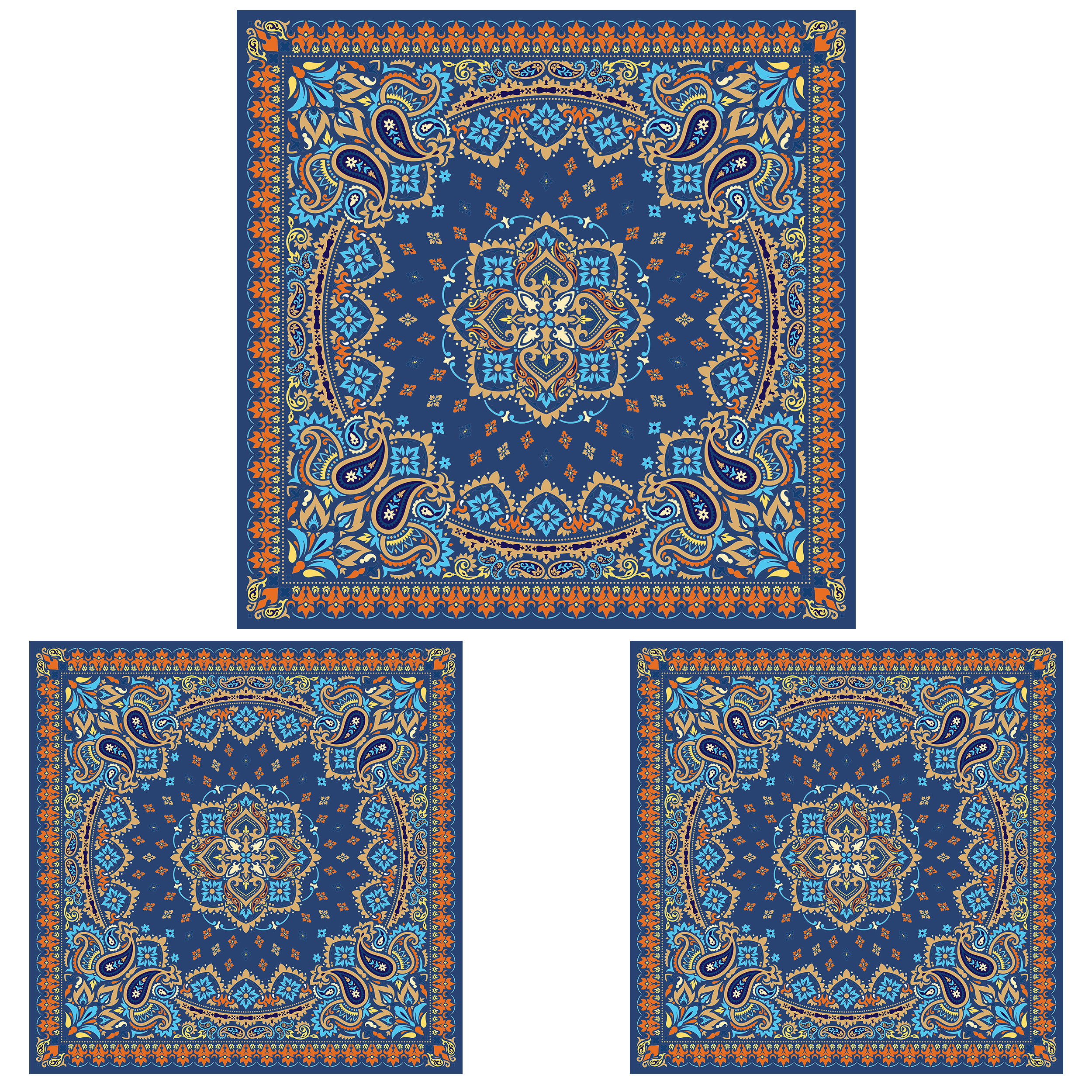 ست رومیزی سه تکه طرح ترمه کد 9962