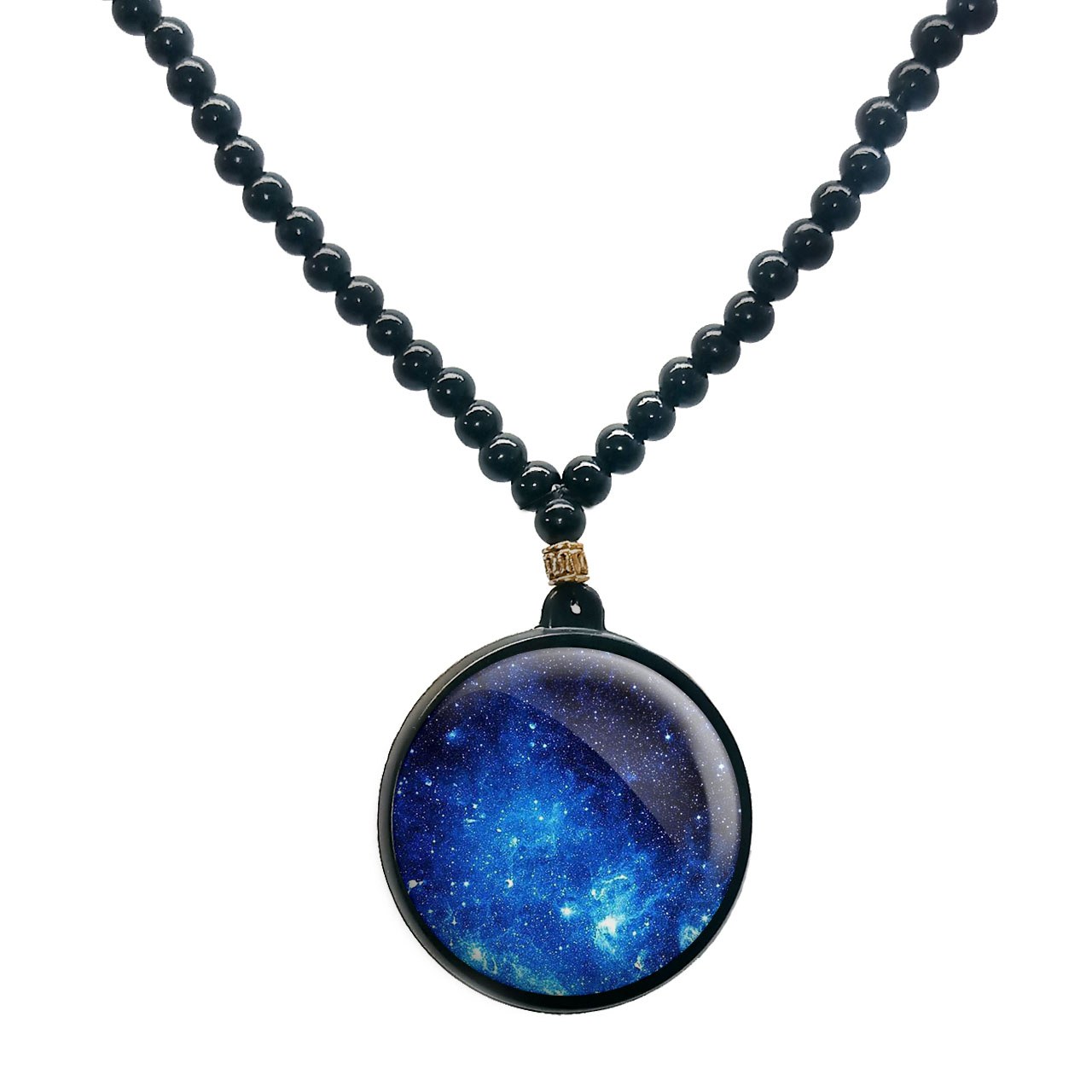 گردنبند پرمانه طرح ستاره و کهکشان کد pmd.25703 مدل دو طرفه