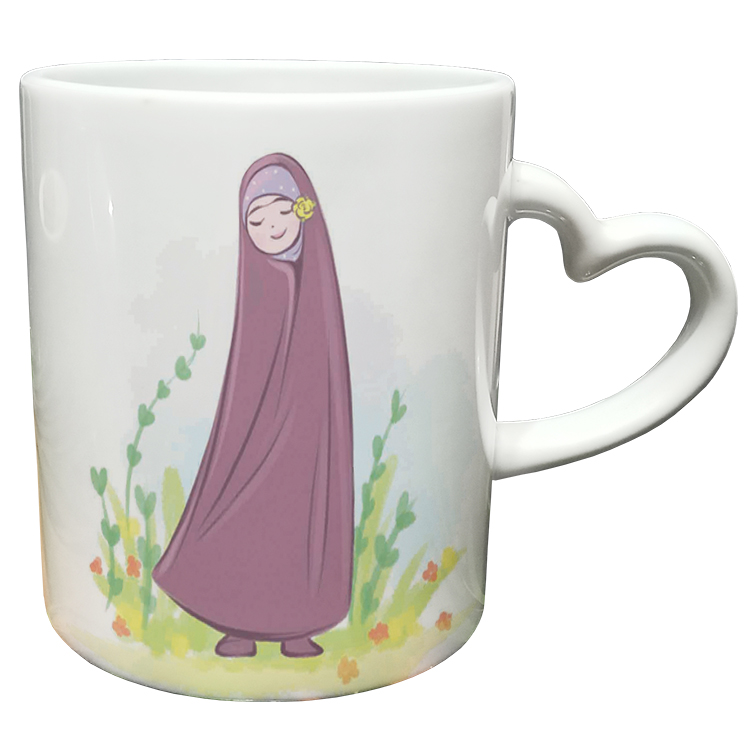 ماگ مدل دسته قلبی طرح عاشقانه کد 348