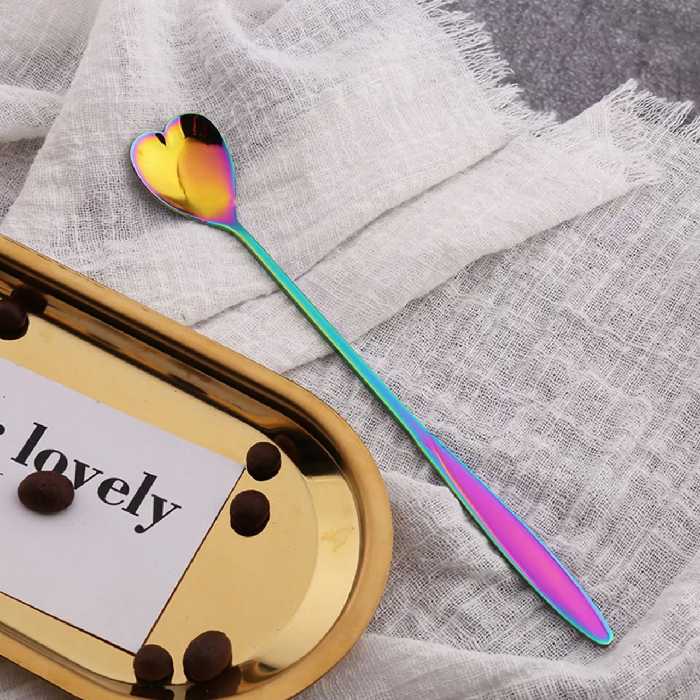 قاشق شربت خوری مدل قلبی کد 00576 مجموعه 6 عددی