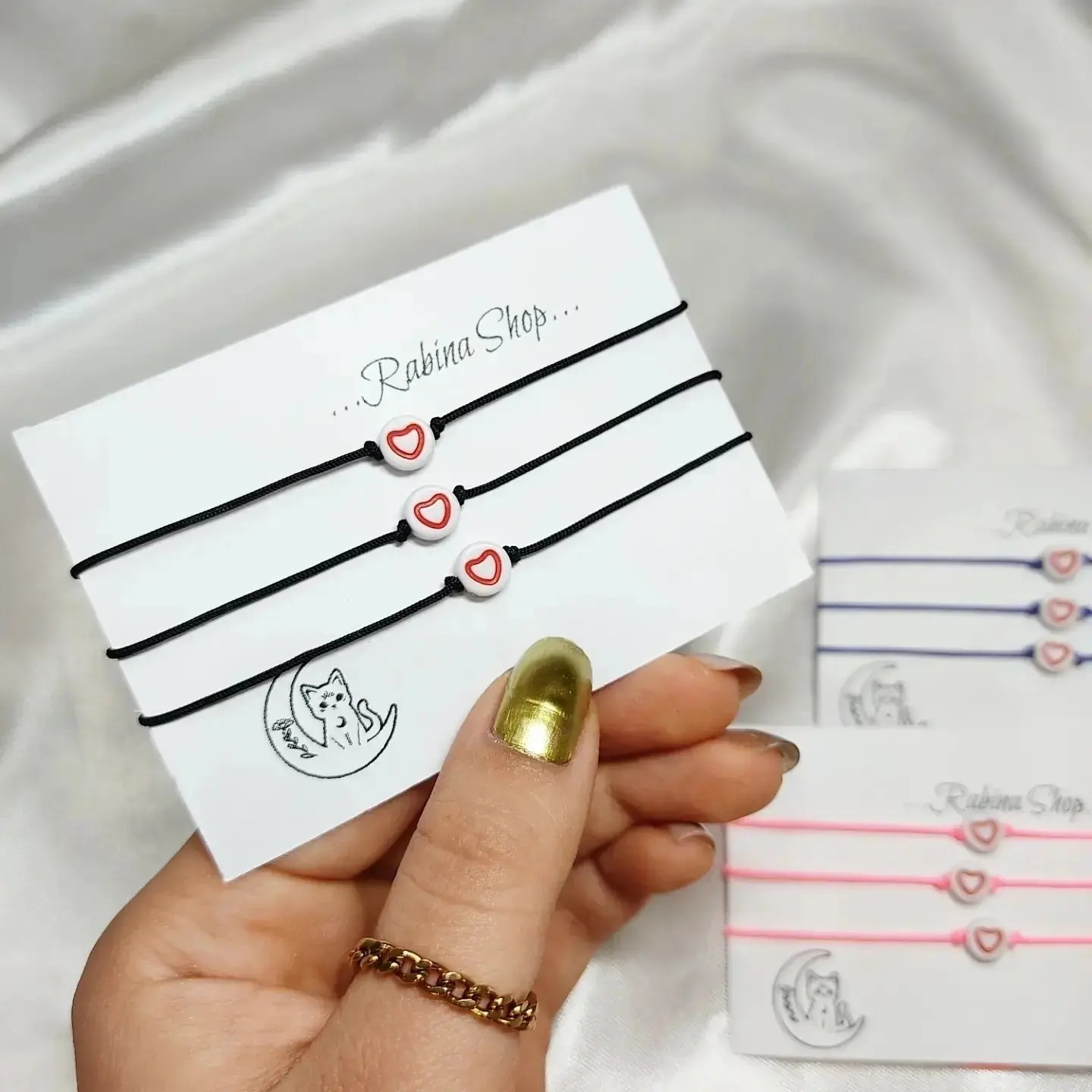 دستبند مینیمال ست دست بافت فری سایز