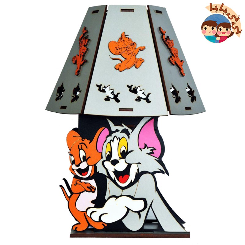 آباژور اتاق کودک طرح موش و گربه