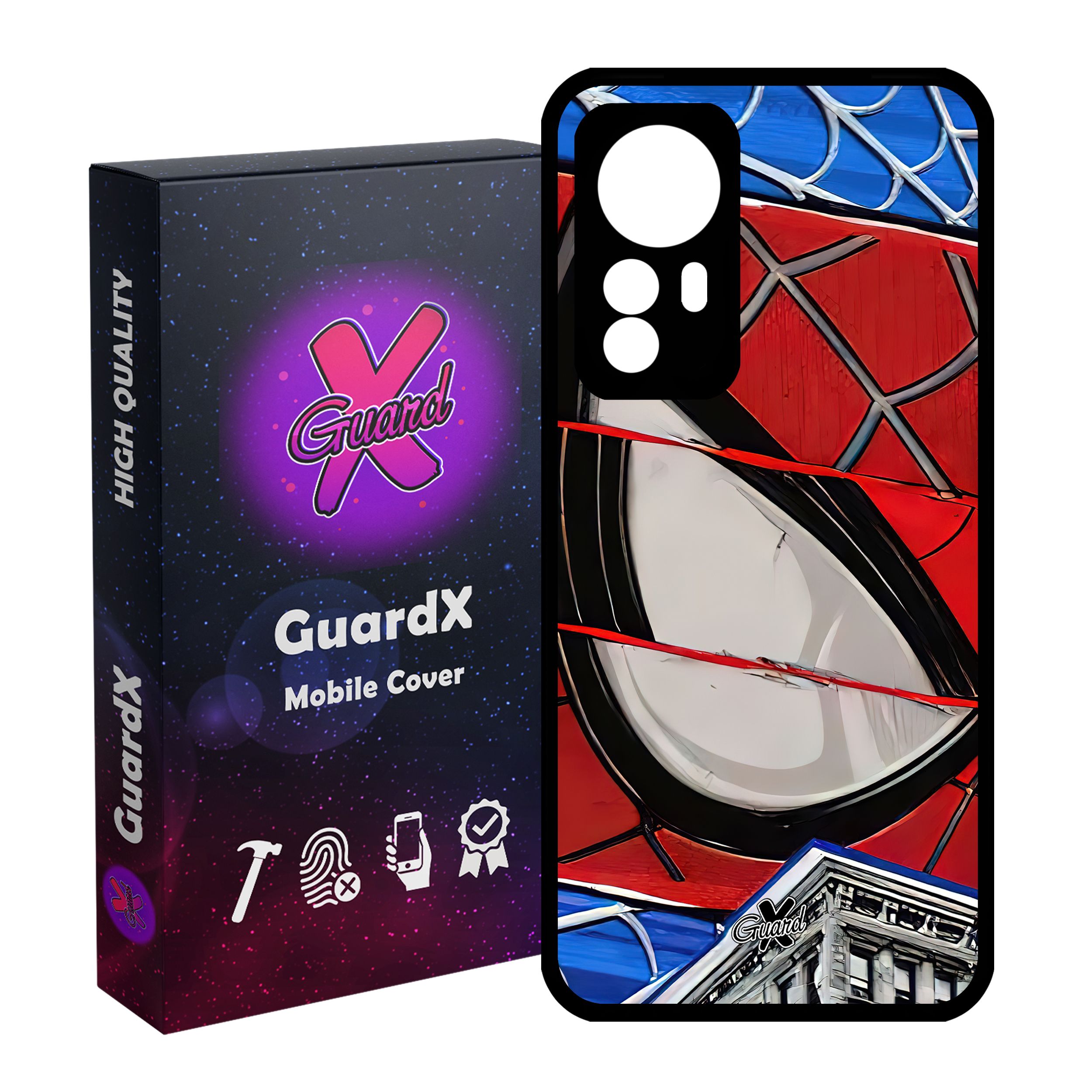 کاور گارد ایکس طرح مرد عنکبوتی مدل Glass10491 مناسب برای گوشی موبایل شیائومی Mi 12 Pro/Mi 12S Pro