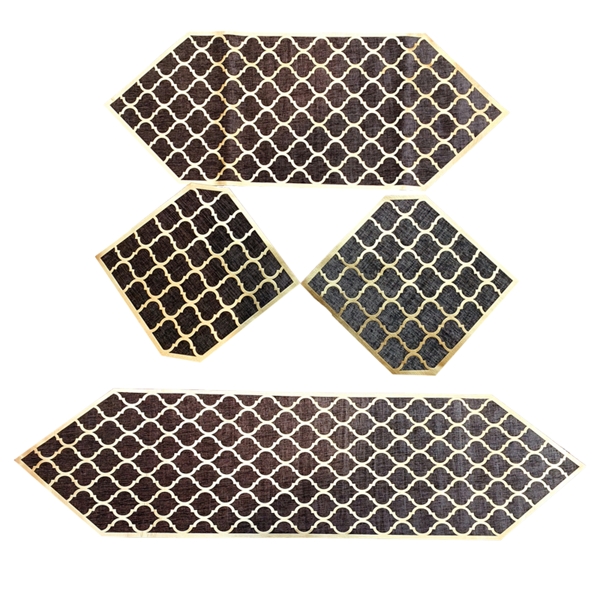 ست رومیزی 4 تکه مدل چرم مخمل کد L.msh1