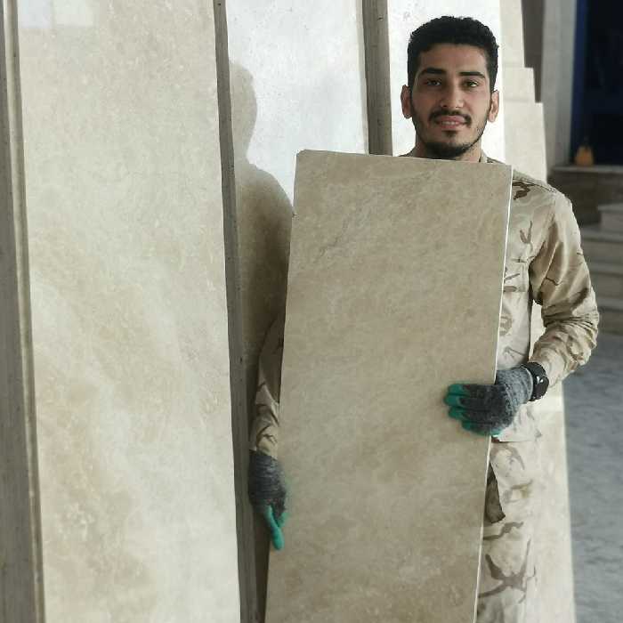 سنگ تراورتن آبگرم محلات مدل سوپر پلاس . بهترین سنگ ساختمانی تراورتن travertine