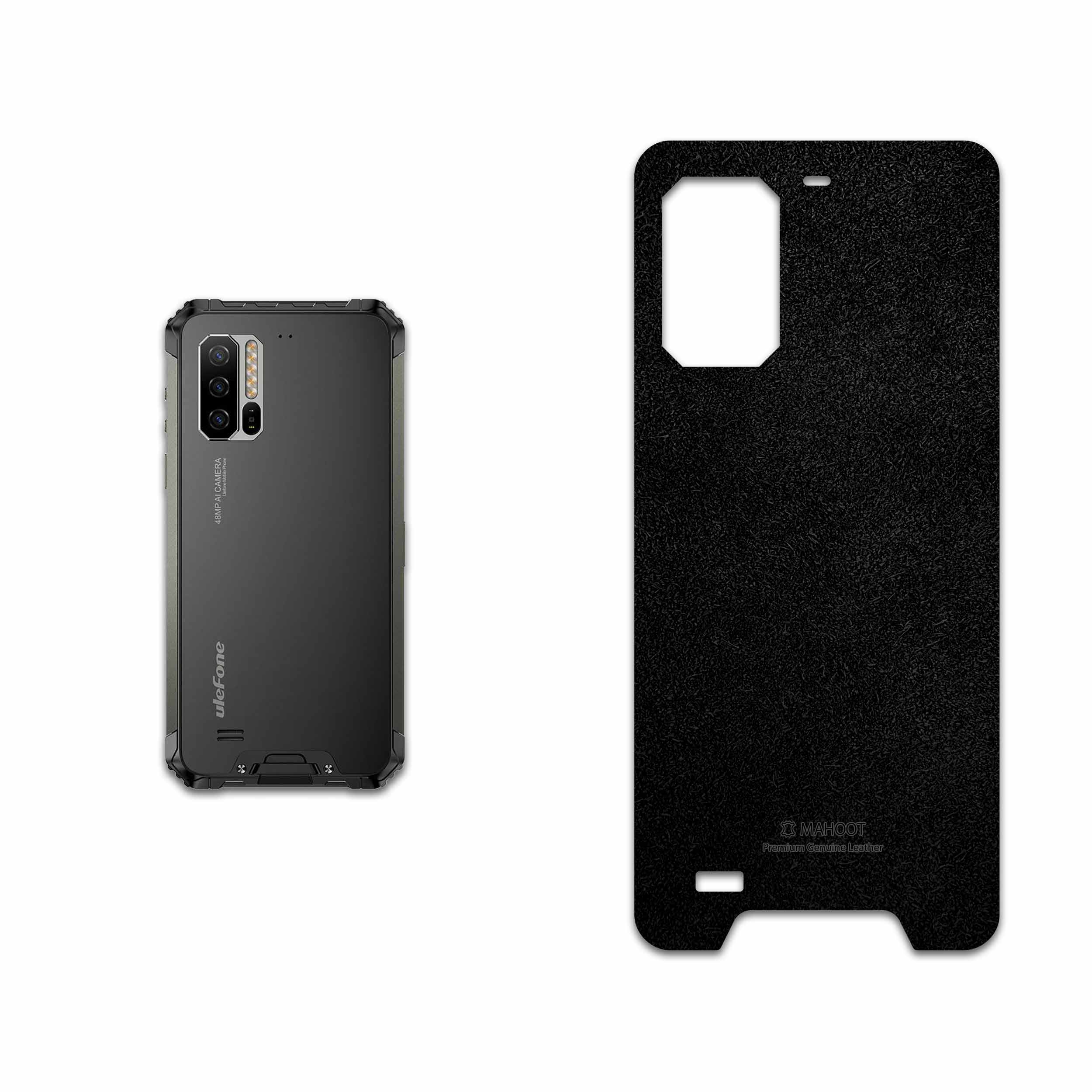 برچسب پوششی ماهوت مدل Black-Chamois-Leather مناسب برای گوشی موبایل یولفون Armor 7