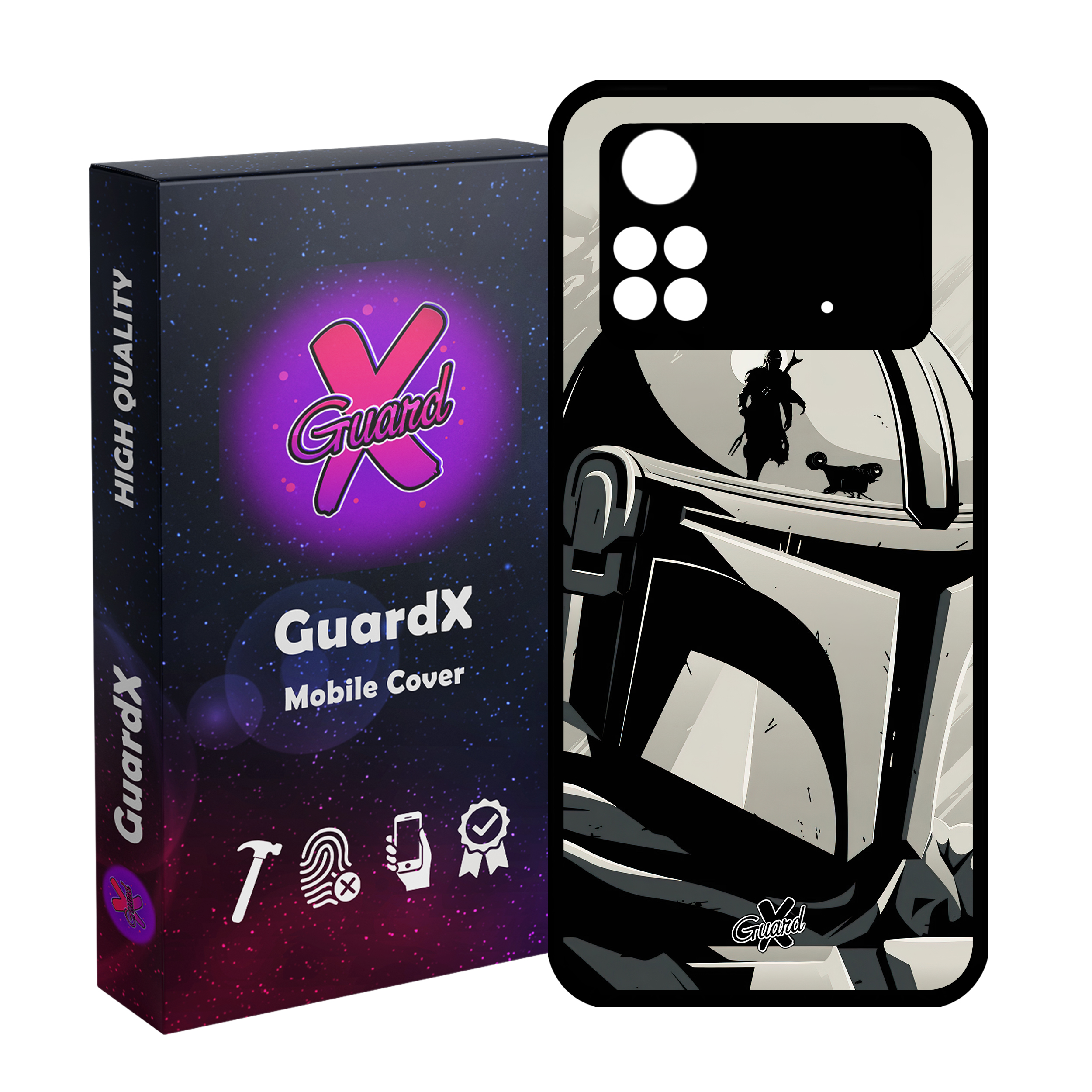 کاور گارد ایکس طرح Mandalorian مدل Glass10502 مناسب برای گوشی موبایل شیائومی Poco M4 Pro 4G