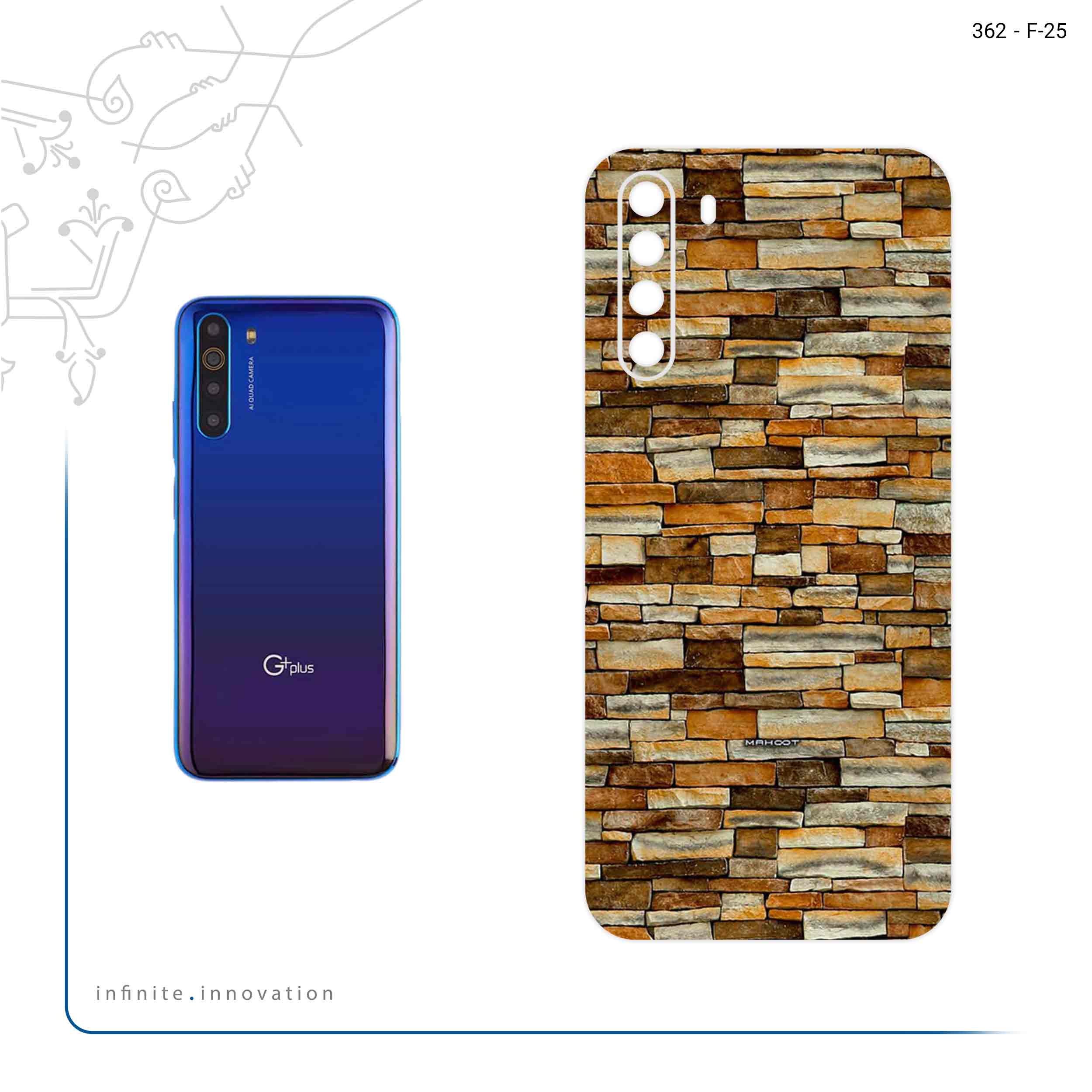 برچسب پوششی ماهوت مدل brickwall مناسب برای گوشی موبایل جی پلاس X10