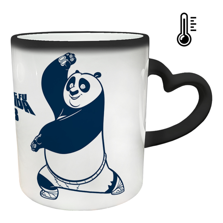 ماگ حرارتی مدل دسته قلبی طرح پاندا کونگ فو کار کد 95