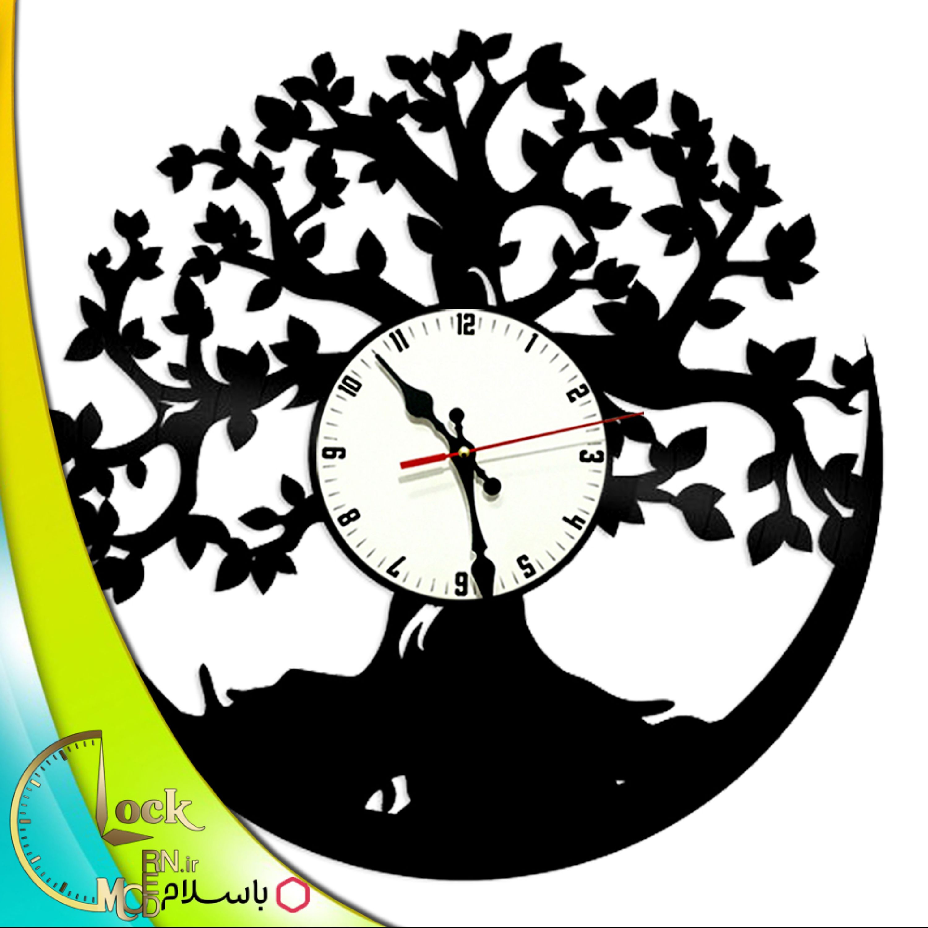 ساعت دیواری طرح درخت کد 563 (پس کرایه)
