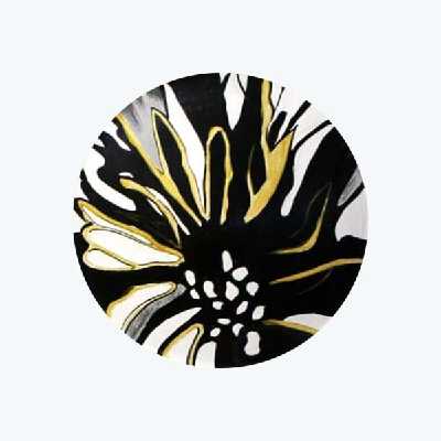 بشقاب دیوارکوب سفالی طرح کوبیسم مجموعه 3 عددی