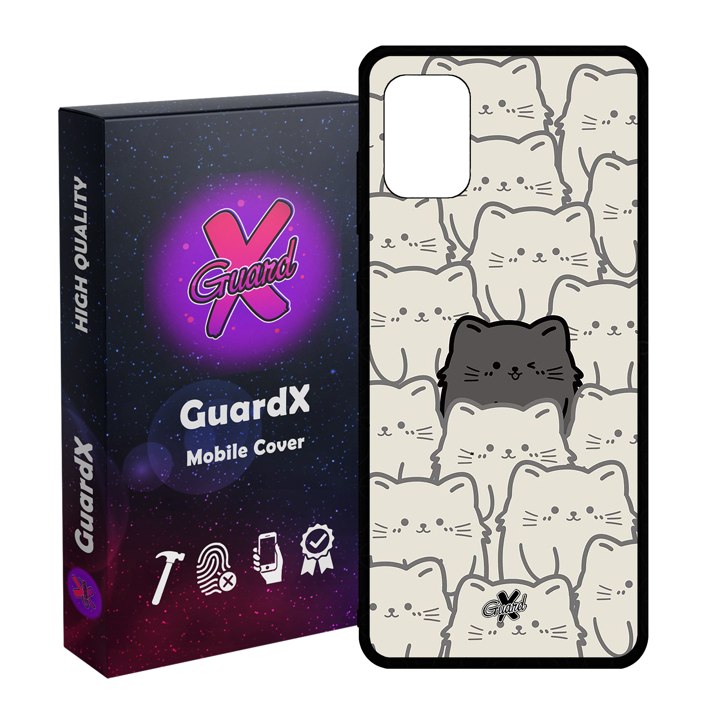 کاور گارد ایکس طرح گربه مدل Glass10545 مناسب برای گوشی موبایل سامسونگ Galaxy A51 4G