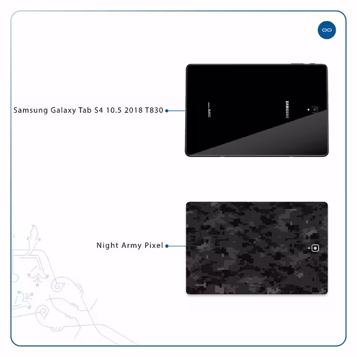 برچسب پوششی ماهوت مدل Night-Army-Pixel مناسب برای تبلت سامسونگ Galaxy Tab S4 10.5 2018 T830
