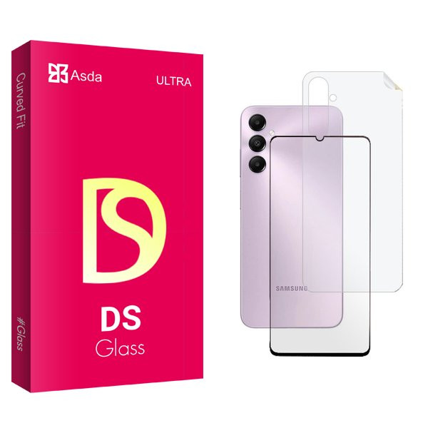 محافظ صفحه نمایش شیشه ای آسدا مدل DS مناسب برای گوشی موبایل سامسونگ Galaxy A05s  به همراه محافظ پشت گوشی | کالا برتری
