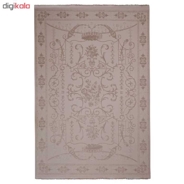فرش ماشینی زمرد مشهد کد DI08 زمینه کرم