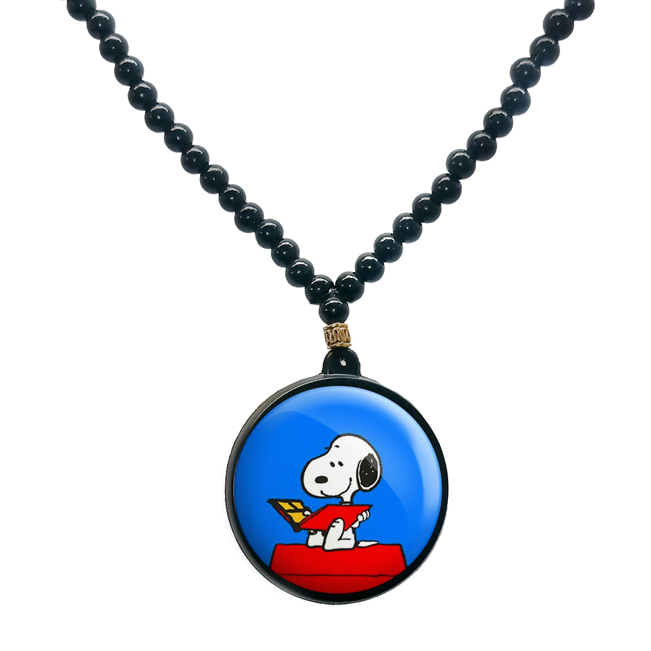 گردنبند پرمانه طرح اسنوپی کد pmd.14470 مدل دو طرفه