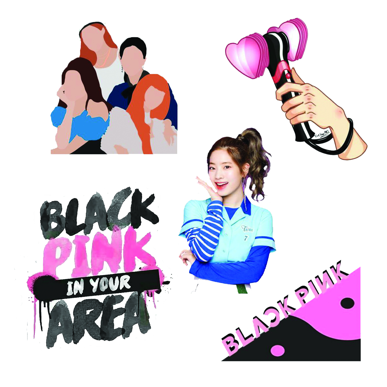 استیکر تزئینی موبایل و تبلت مدل BLACKPINK کد 5107 مجموعه 5 عددی