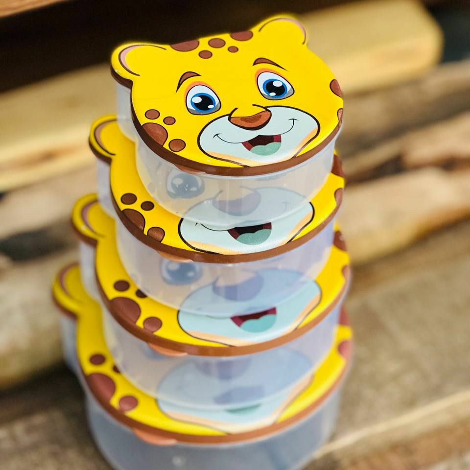 ظروف مایکروفری طرح حیوانات بسته 4 عددی