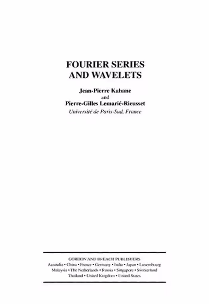 خرید و دانلود نسخه کامل کتاب Fourier Series and Wavelets