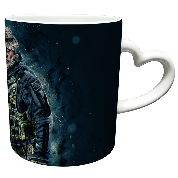 ماگ مدل دسته قلبی طرح بازی کال آف دیوتی call of duty کد 21