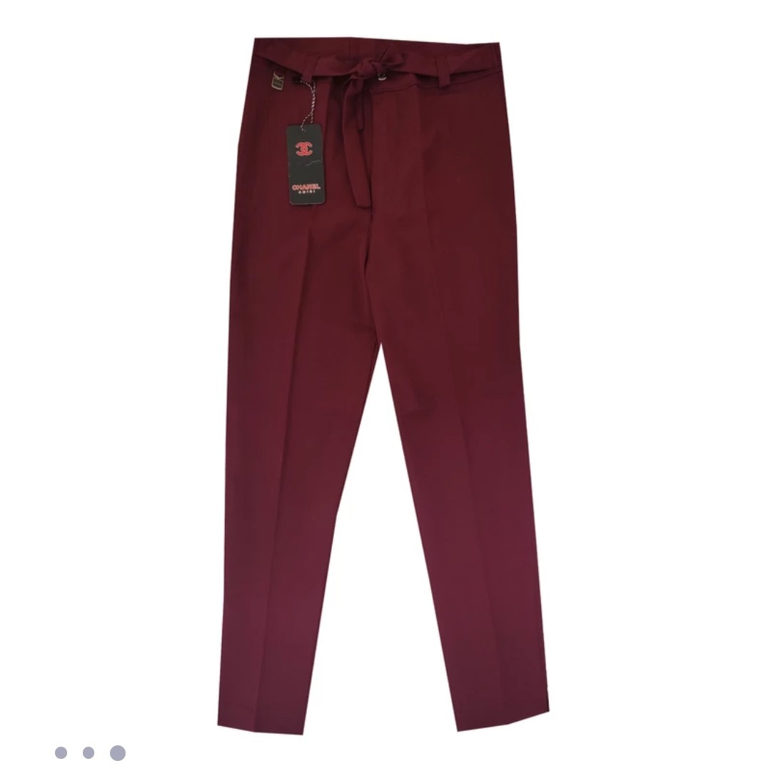 تخفیف ویژهشلوار زنانه زرشکی زنانه قد 90چاکدار 38تا46 ارسال رایگان 