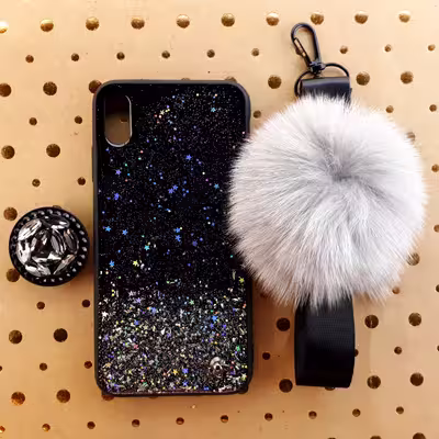کاور مدل ستاره کد 01 مناسب برای گوشی موبایل اپل IPhone Xs Max به همراه بند و پایه نگهدارنده