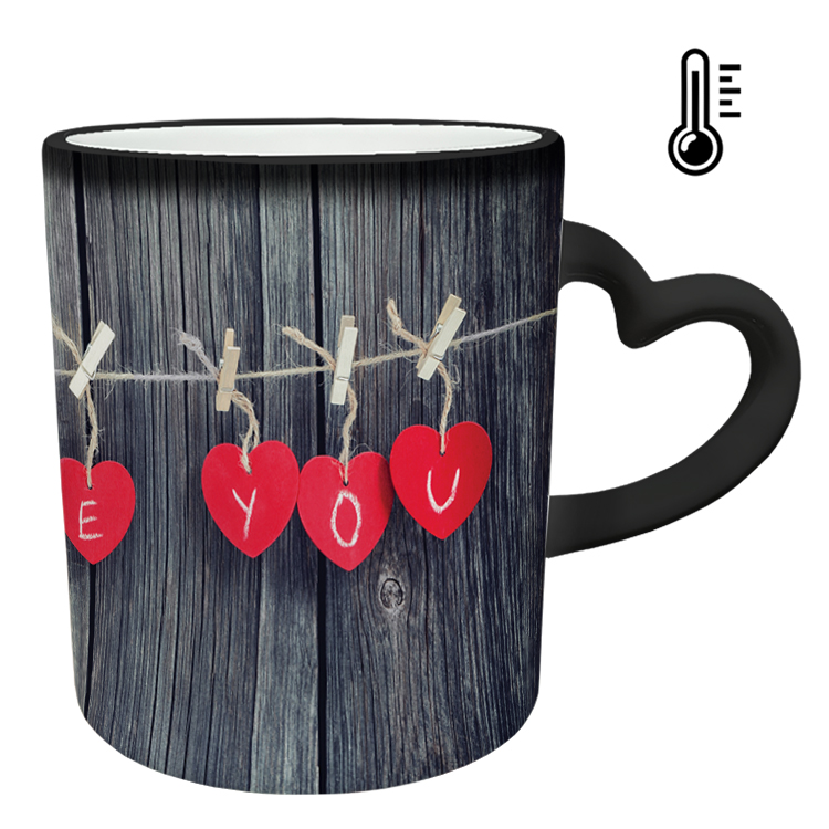 ماگ حرارتی مدل دسته قلبی طرح عاشقانه کد 303