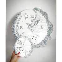 ساعت دیواری        سفید نقره ای (پس کرایه)