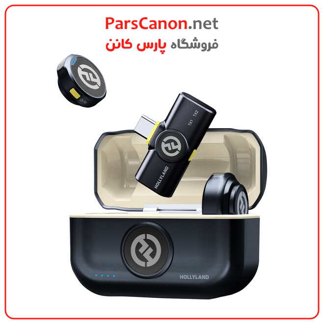 میکروفون بی‌سیم هالی لند Hollyland LARK M2 DUO 2-Person Wireless Microphone System with USB-C Connector (24 GHz, Shine Charcoal)