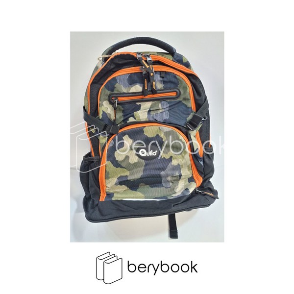 Quilo / کوییلو / کوله پشتی / 4 زیپ / کد 634528 / سبز چریکی*مشکی