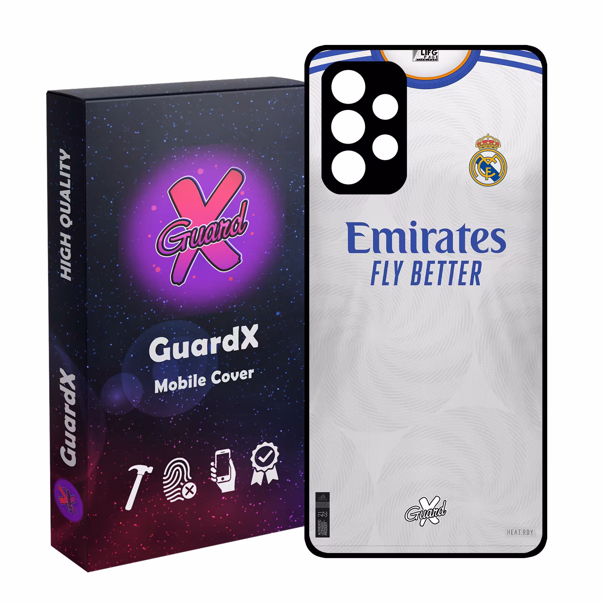 کاور گارد ایکس طرح رئال مادرید مدل Glass50358 مناسب برای گوشی موبایل سامسونگ Galaxy A72