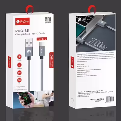 کابل تبدیل USB به USB-C پرووان مدل PCC185 طول 2 متر