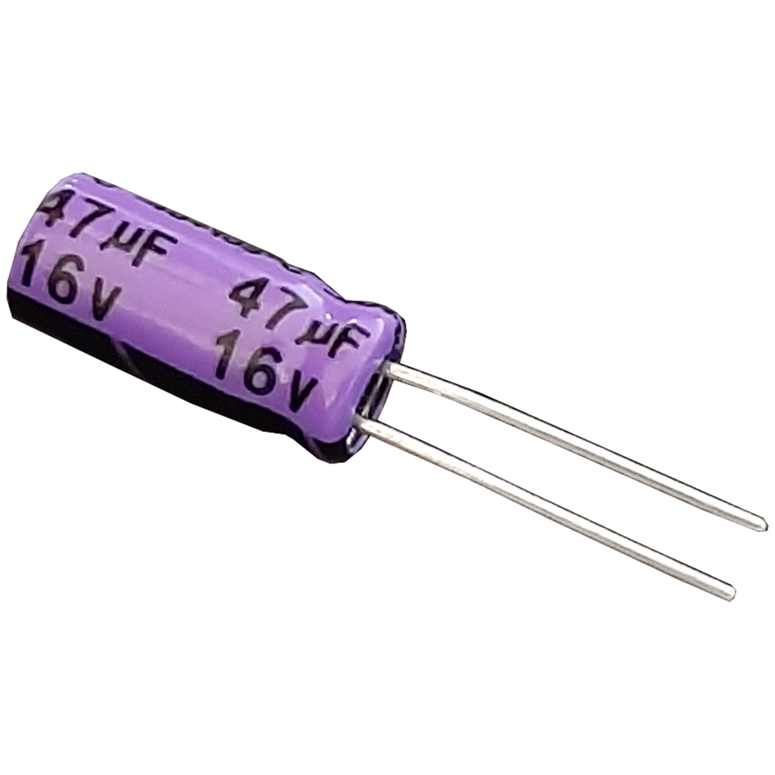 خازن الکترولیتی 47 میکرو فاراد 16 ولت کد 01 بسته 1000 عددی 